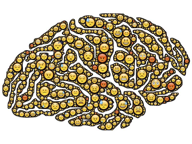 Mood swings depicted in a brain graphic