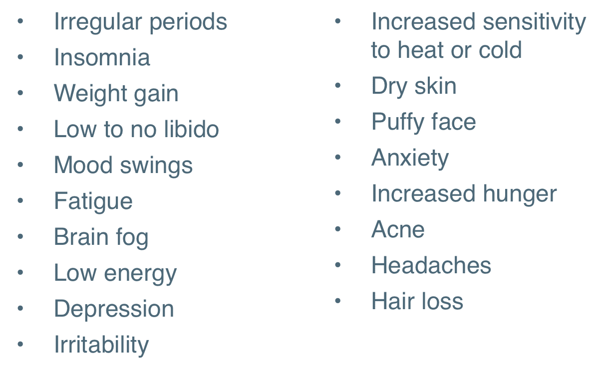 List of perimenopause fatigue symptoms