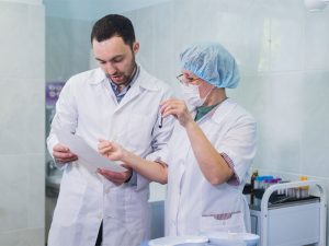 group of scientists to illustrate advanced diagnostic testing