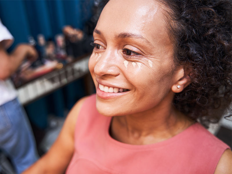 Happy woman having decided about progesterone after hysterectomy